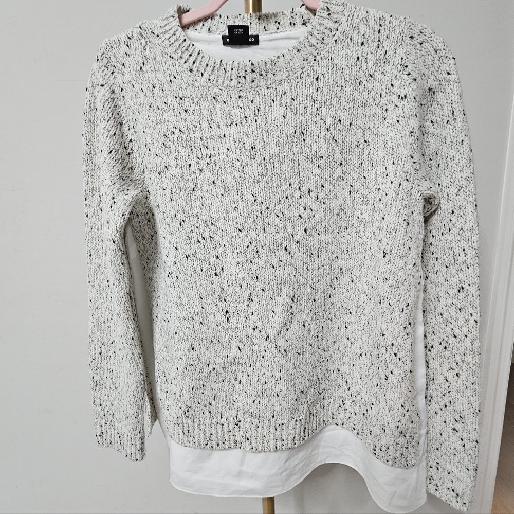 Club Monaco Cream/Black Fleck Wool Blend w/Built Slit‎ Side size XS